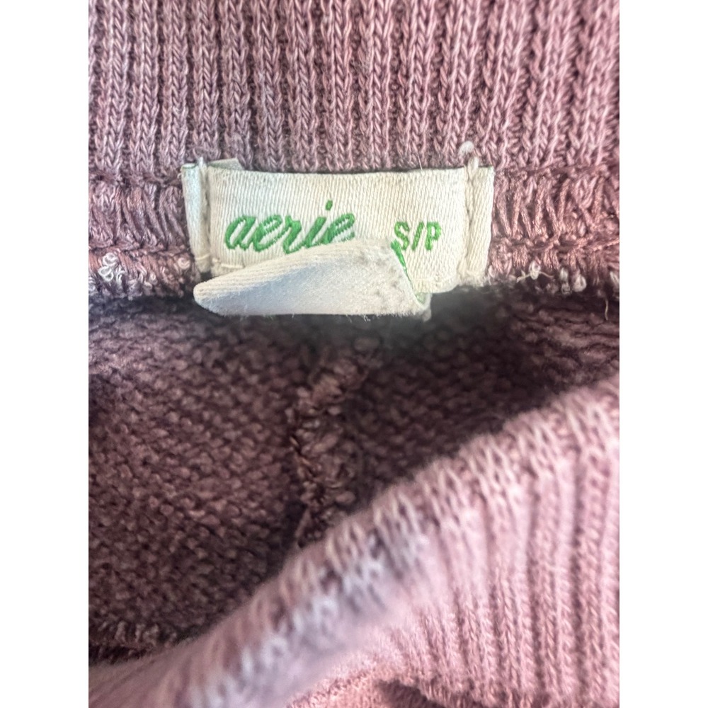 Aerie Joggers Womens Small Pink Cotton Blend Vintage Wash Sweatpants Pockets - Picture 5 of 7